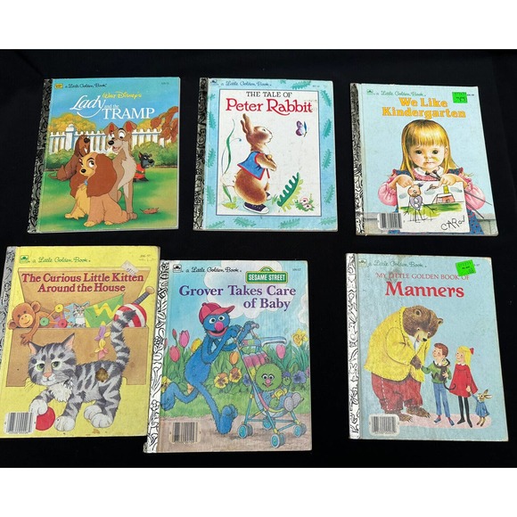 Accents Vintage Disney Grover More Golden Books Lot Of 6 Hardbacks